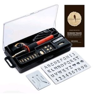 New & Sealed Scissor Tailed Wood Burning Kit 22 Pieces